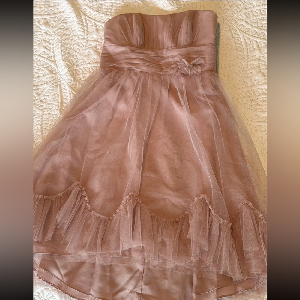 Alfred Angelo Pink Strapless Ruched Dress